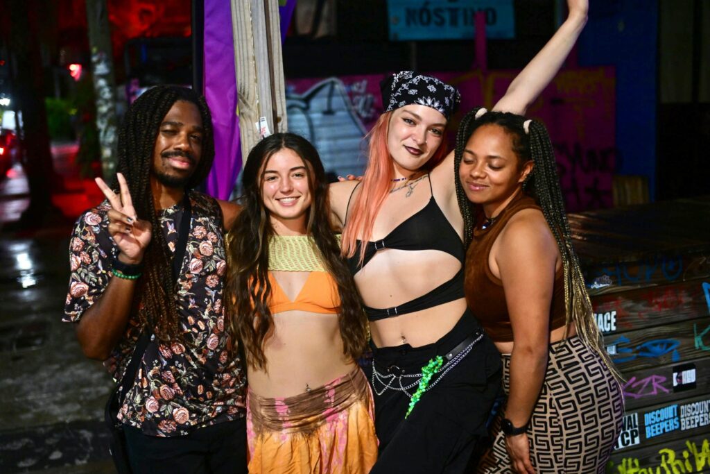 nightlife in london happy young people